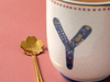 Letter Y Stoneware Kupa Renkli