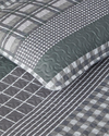 Line Grid Çok Amaçlı Tek Kişilik Yatak Örtüsü Takımı 160x220 cm Gri