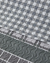 Line Grid Çok Amaçlı Tek Kişilik Yatak Örtüsü Takımı 160x220 cm Gri