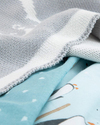Little Penguin Pamuklu Trikolu Bebe Battaniye 80x120 cm Gri