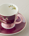 Loly New Bone China 4 Parça 2 Kişilik Kahve Fincan Takımı 100 ml Bordo