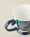 Loreva New Bone China Kupa 460 ml Yeşil-Pembe