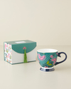 Loreva New Bone China Kupa 460 ml Yeşil-Pembe