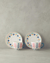 Love Adore New Bone China 4 Parça 2 Kişilik Çay Fincanı Takımı Pembe - Mavi