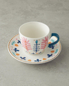 Love Adore New Bone China 4 Parça 2 Kişilik Çay Fincanı Takımı Pembe - Mavi