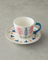 Love Adore New Bone China 4 Parça 2 Kişilik Kahve Fincan Takımı Pembe - Mavi