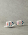 Love Adore New Bone China 4 Parça 2 Kişilik Çay Fincanı Takımı Pembe - Mavi