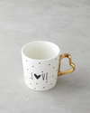 Love Day New Bone China Kupa 400 ml Siyah-Beyaz-Gold