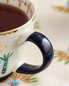 Love Romance New Bone China Kupa 460 ml Lacivert-Pembe