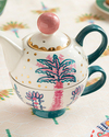 Love Wish New Bone China Demlik Seti 400 ml Pembe - Mavi