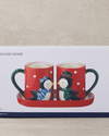Lovely Penguins Dolomite 2'li Kupa 400 ml Kırmızı