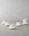 Lumen New Bone China 12 Parça 6 Kişilik Kahve Fincan Takımı 90 ml Beyaz-Gold