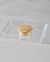 Lustre Cam Kapaklı Kek Standı 36,5x17,5 cm Krem-Gold