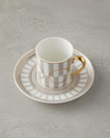 Luxe Line New Bone China 12 Parça 6 Kişilik Kahve Fincan Takımı 80 ml Beyaz-Gold