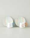 Lyanna New Bone China 4 Parça 2 Kişilik Kahve Fincan Takımı 90 ml Renkli