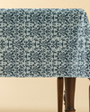 Majestic Damask Pvc Masa Örtüsü 140x140 cm Lacivert