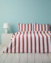 Marine Stripe Tek Kişilik Nevresim Seti Lacivert-Turuncu