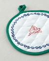 Maritime Melody Polyester 2'li Mutfak Seti 17x30 Cm + 20x20 Cm Beyaz - Yeşil