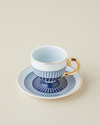 Marivella New Bone China 4 Parça 2 Kişilik Kahve Fincan Takımı 100 ml Mavi