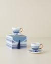Marivella New Bone China 4 Parça 2 Kişilik Kahve Fincan Takımı 100 ml Mavi