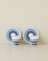 Marivella New Bone China 4 Parça 2 Kişilik Kahve Fincan Takımı 100 ml Mavi