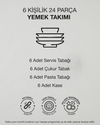 Marivella New Bone China Yemek Takımı 24 Parça 6 Kişilik Mavi