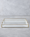 Marsilya Cam Dekoratif Tepsi 43,3x33x5 cm Gold