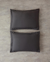 Mercy Pamuk Saten 2'li Volanlı Yastık Kılıfı 50X70 + 5 CM Koyu Gri