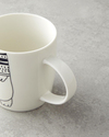 Mingle Bear New Bone China Kaseli Kupa 360 ml-13 cm Siyah - Beyaz