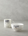 Mingle Bear New Bone China Kaseli Kupa 360 ml-13 cm Siyah - Beyaz