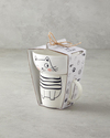Mingle Catty New Bone China Kaseli Kupa 360 ml-13 cm Siyah - Beyaz