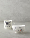 Mingle Catty New Bone China Kaseli Kupa 360 ml-13 cm Siyah - Beyaz
