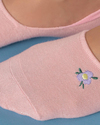 Mini Flower Pamuk Kadın Babet Çorap Pembe