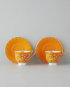 Miranda New Bone China 4 Parça 2 Kişilik Çay Fincanı Takımı 220 ml Turuncu
