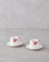 Misty Blossom New Bone China 4 Parça 2 Kişilik Kahve Fincan Takımı 90 ml Renkli