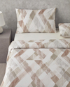 Modern Argyle Pamuk Çift Kişilik Nevresim Takımı 200x220 cm Bej