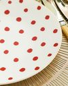 Modern Dots Bone Porselen Servis Tabağı 25 cm Kırmızı