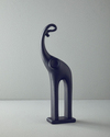 Modern Elephant Polyresin Biblo Siyah