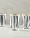 Modern Lines 3'lü Cam Meşrubat Bardağı 290 Ml Siyah