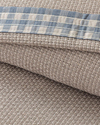 Modern Plaid Desenli Biyeli Çift Kişilik Pike Seti Bej