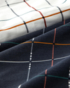 Modern Plaid Pamuklu King Size Nevresim Seti 240x220 cm + 80x80 cm Gri