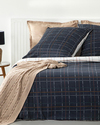 Modern Plaid Pamuklu King Size Nevresim Seti 240x220 cm + 80x80 cm Gri