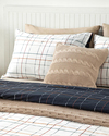 Modern Plaid Pamuklu King Size Nevresim Seti 240x220 cm Gri