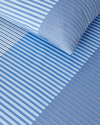 Modern Strip Kolay Ütülenir Tek Kişilik Nevresim Takımı 160x220 cm Mavi