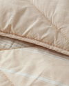 Modern Stripe Polycotton Çift Kişilik Uyku Seti Bej