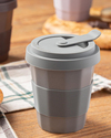 Molto New Bone China Silikon Kapaklı Kupa 325 ml Gri