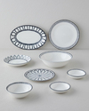 Monarch Porselen Pasta Tabağı 19 cm Siyah - Beyaz