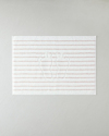 Mono Stripe Pamuk Ayak Havlusu 50x70 cm Beyaz - Pembe