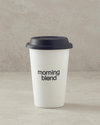 Morning Blend New Bone China Silikon Kapaklı Travel Mug Krem