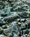 Mysterious Garden Baskılı Super Soft Tek Kişilik Battaniye Koyu Yeşil